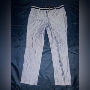 Blue Slim Fit Dress Pants